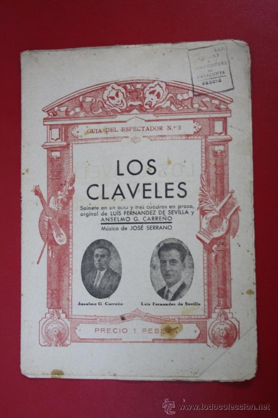 Cat&aacute;logos de M&uacute;sica: Antiguo Cancionero - Guia del Espectador: Los Claveles