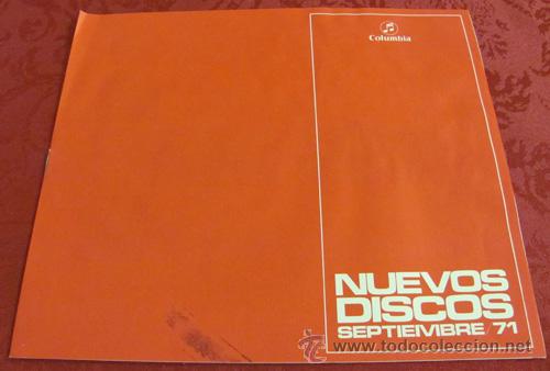 Catalogues de Musique: CATALOGO DISCOS COLUMBIA - NUEVOS DISCOS SEPTIEMBRE 1971