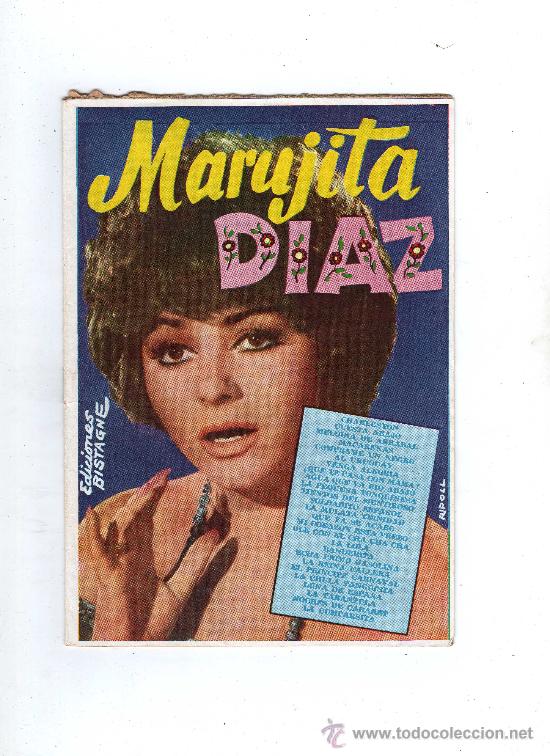 Catalogues de Musique: (M-ALB) CANCIONERO MARUJITA DIAZ, EDC BISTAGNE 1961, 16 PAG,