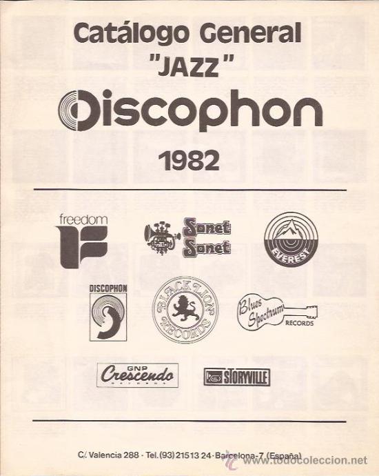 Cat&aacute;logos de m&uacute;sica: DISCOS-CATALOGO DISCOPHON 1982 JAZZ - Foto 1