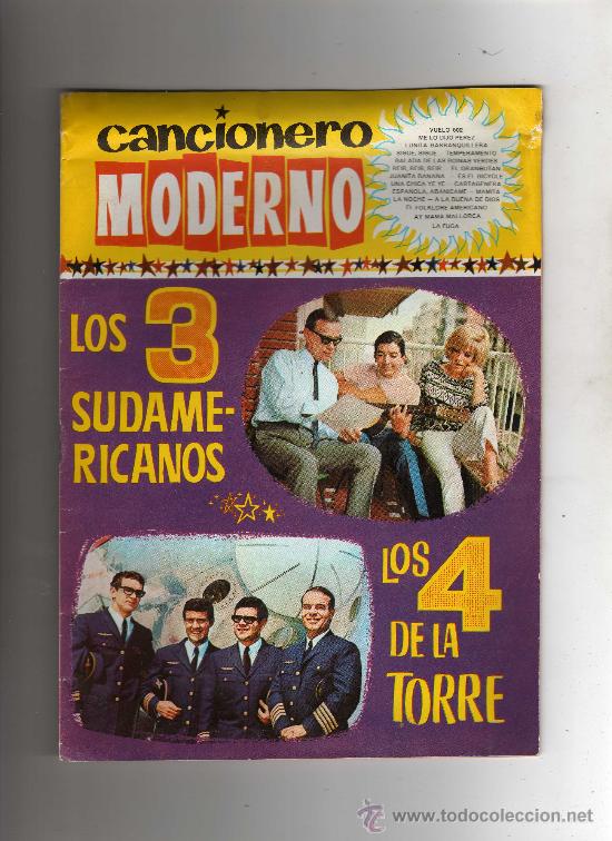 Catalogues de Musique: (M-ALB1) CANCIONERO MODERNO LOS 3 SUDAMERICANOS , EDC ESTE 1965, SE&Ntilde;ALES DE USO