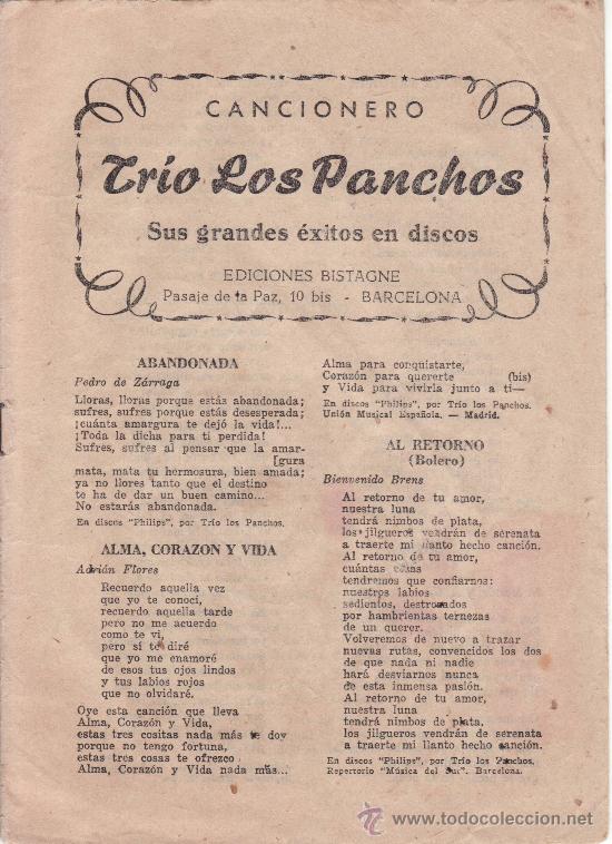 Catalogues de Musique: CANCIONERO TRIO LOS PANCHOS. EDICIONES BISTAGNE