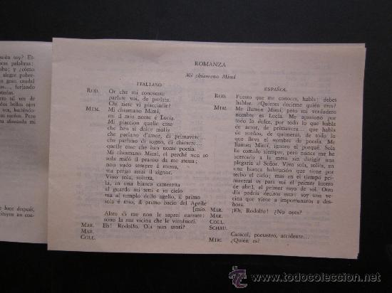 Cat&aacute;logos de m&uacute;sica: ANTIGUO PROGRAMA DE LA BOHEME - Foto 3