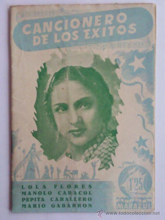 Catalogues de Musique: CANCIONERO DE LOS EXITOS ,- EDICIONES MARAZUL ,- A&Ntilde;OS 50