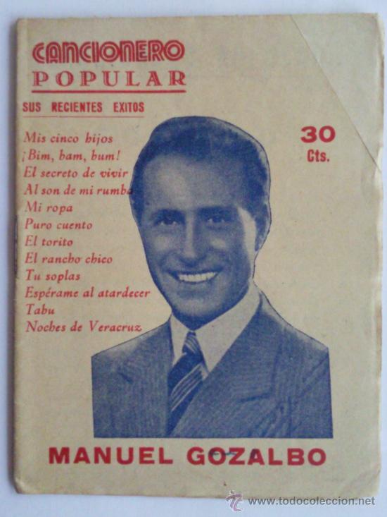 Cat&aacute;logos de M&uacute;sica: CANCIONERO POPULAR ,- MANUEL GOZALBO ,- N&ordm; 3 ,- A&Ntilde;OS 40