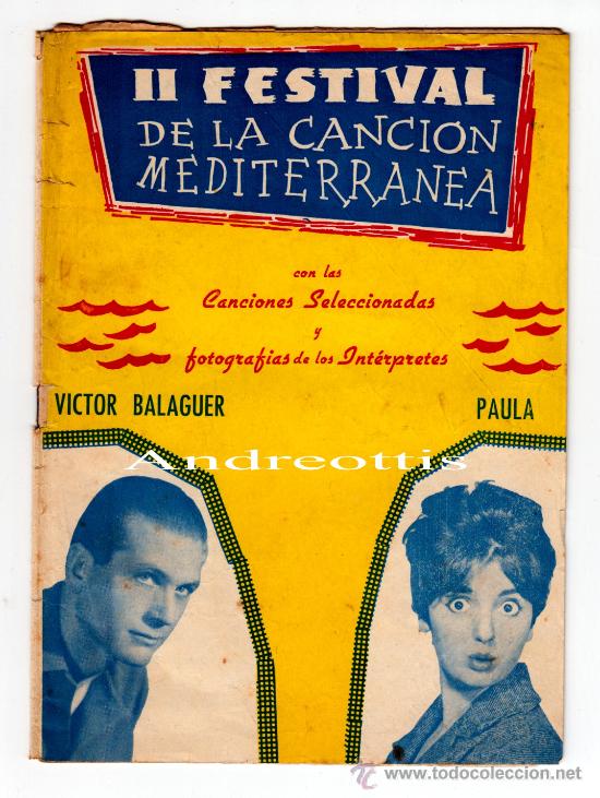 Cat&aacute;logos de m&uacute;sica: CANCIONERO II FESTIVAL DE LA CANCION MEDITERRANEA  N&ordm; 87 (EXTRAORDINARIO) EDIT: ALAS A&Ntilde;O 1960