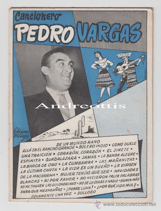 Cat&aacute;logos de m&uacute;sica: CANCIONERO PEDRO VARGAS. EDICIONES BISTAGNE A&Ntilde;O 1954