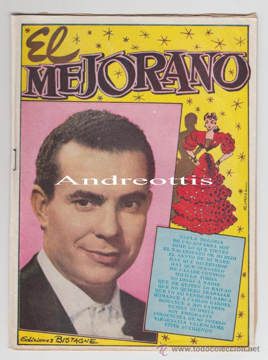 Cat&aacute;logos de m&uacute;sica: CANCIONERO EL MEJORANO. N&ordm; 10  EDICIONES BISTAGNE. A&Ntilde;O 1962