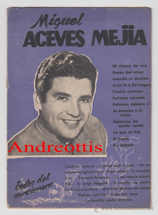 Catalogues de Musique: CANCIONERO  MIGUEL ACEVES MEJIA N&ordm; 25 (EXTRAORDINARIO) EDITORIAL  ALAS A&Ntilde;O 1956