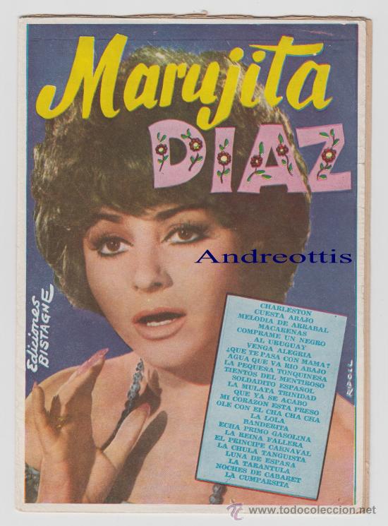 Catalogues de Musique: CANCIONERO MARUJITA DIAZ N&ordm; 4. EDICIONES BISTAGNE. A&Ntilde;O DE EDICION 1961