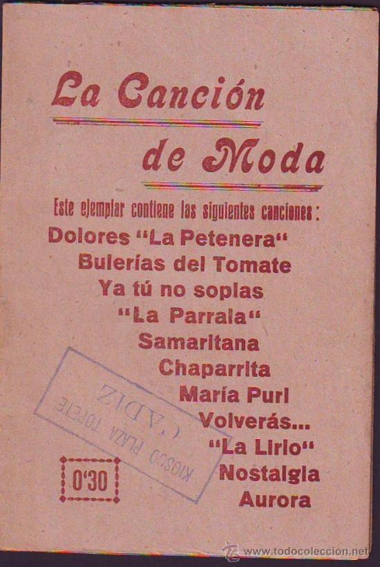 Cat&aacute;logos de m&uacute;sica: CANCIONERO LA CANCI&Oacute;N DE MODA - Foto 1