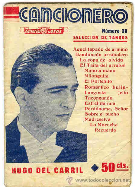 Cat&aacute;logos de m&uacute;sica: Cancionero- Hugo del Carril - Foto 1