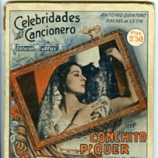 Catálogos de Música: CONCHITA PIQUER. CELEBRIDADES DEL CANCIONERO Nº 7, BARCELONA, ED. ALAS