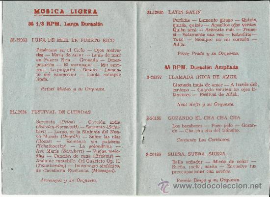 Cat&aacute;logos de m&uacute;sica: CATALOGO DISCOS RCA, ABRIL 1958 - Foto 3