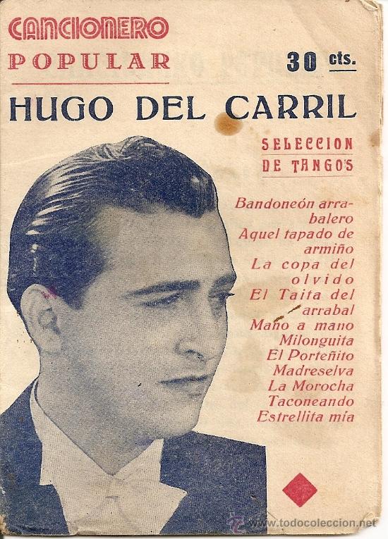 Cat&aacute;logos de m&uacute;sica: CANCIONERO HUGO DEL CARRIL - Foto 1