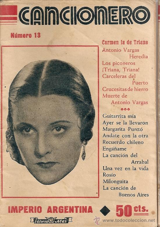 Cat&aacute;logos de m&uacute;sica: CANCIONERO IMPERIO ARGENTINA - Foto 1