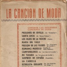 Catálogos de Música: CANCIONERO LA CANCION DE MODA