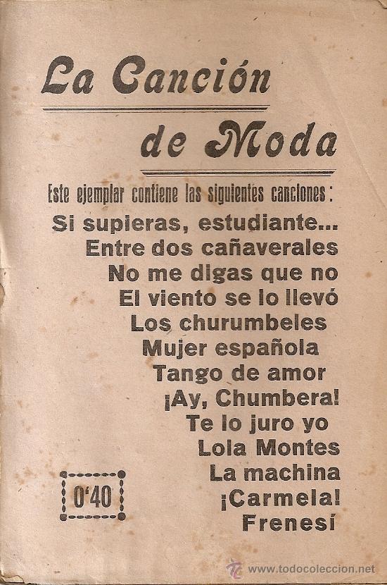 Cat&aacute;logos de m&uacute;sica: CANCIONERO LA CANCION DE MODA - Foto 1