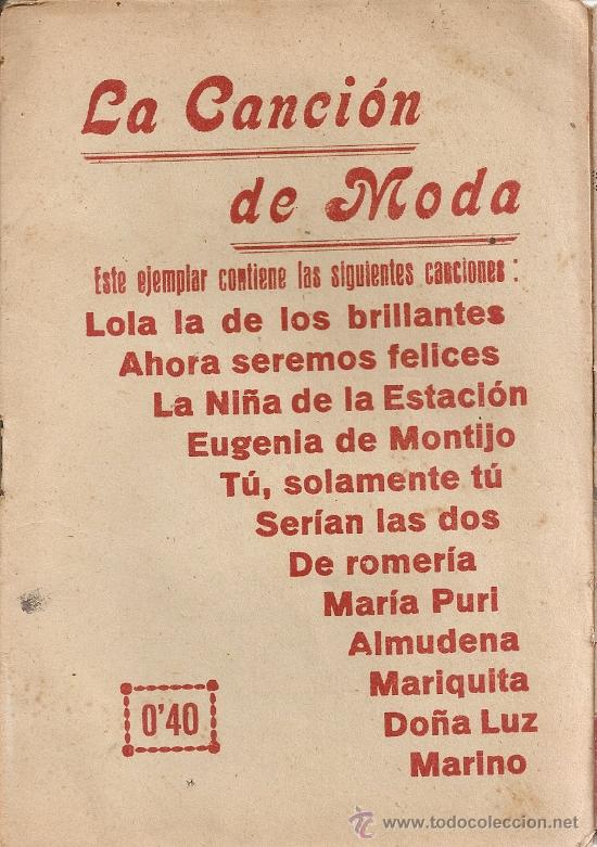 Cat&aacute;logos de m&uacute;sica: CANCIONERO LA CANCION DE MODA - Foto 1