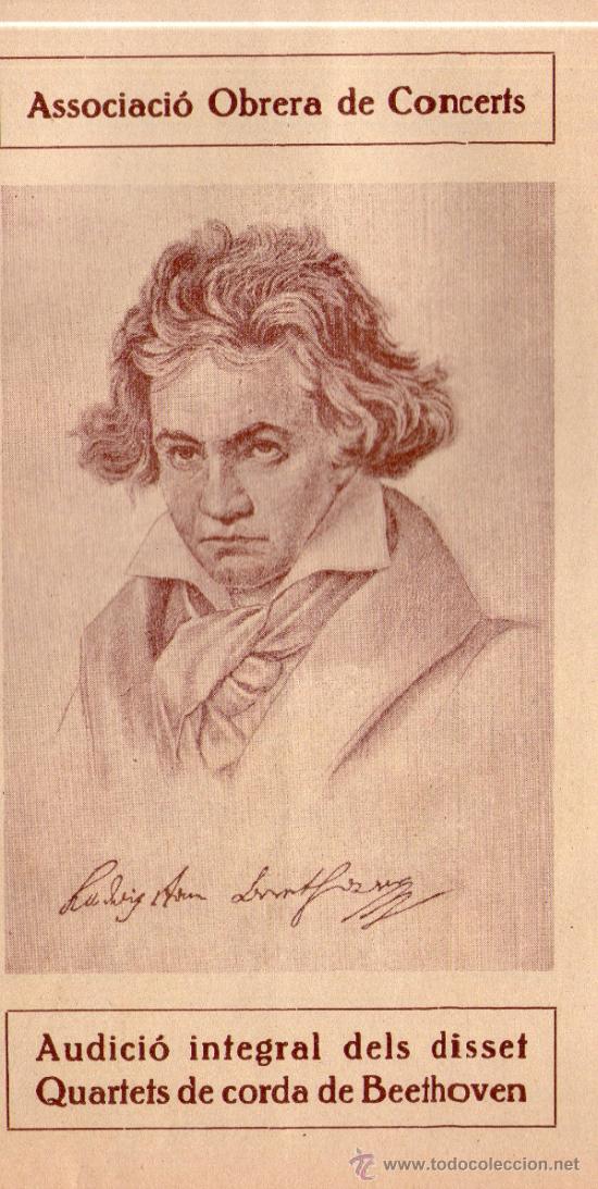 Cat&aacute;logos de M&uacute;sica: Audici&oacute; integral dels disset quartets de corda de Beethoven 1935