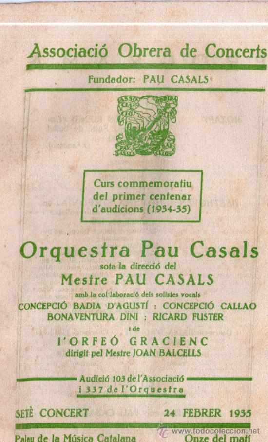 Catalogues de Musique: Curs commemoratiu del primer centenar d'audicions 1934-1935