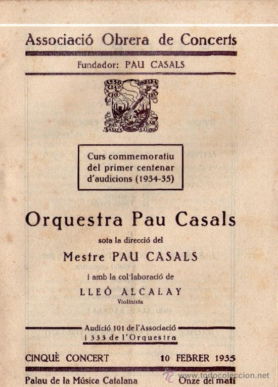 Catalogues de Musique: Orquesta Pau Casals, direcci&oacute; Mtre. Pau Casals