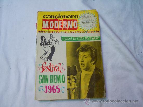 Catalogues de Musique: CANCIONERO MODERNO Y TODOS LOS EXITOS DEL MOMENTO. FESTIVAL SAN REMO 1965