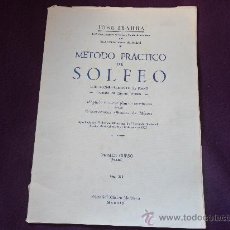 Catálogos de Música: METODO PRACTICO DE SOLFEO. CON ACOMPAÑAMIENTO DE PIANO. JOSE IBARRA. PRIMER CURSO (INGRESO).. Lote 32744975