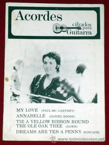 Catalogues de Musique: acordes cifrados para guitarra n&ordm; 33 .paul mc.cartney y otros .1973