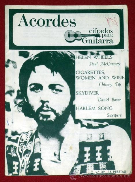 Catalogues de Musique: acordes cifrados para guitarra n&ordm; 39 .paul mc.cartney y otros .1973
