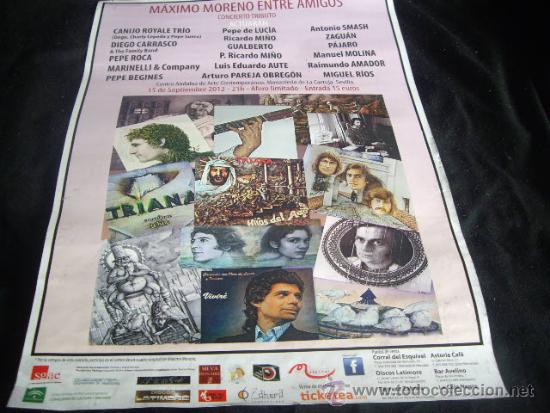 Cat&aacute;logos de M&uacute;sica: cartel original del mitico concierto DE 8H homenaje a maximo moreno en sevilla-ver foto adc