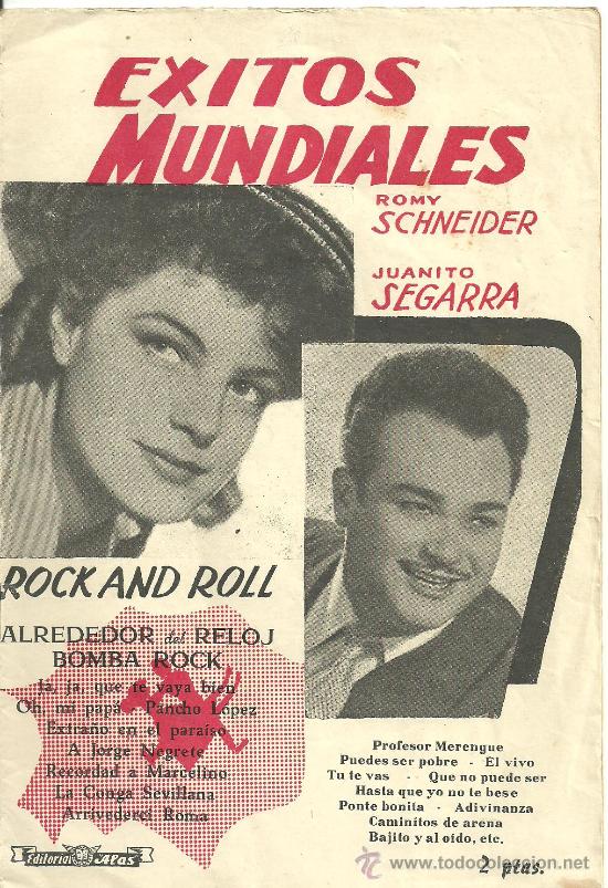 Cat&aacute;logos de M&uacute;sica: CANCIONERO EXITOS MUNDIALES ROCK & ROLL ROMY SCHNEIDER JUANITO SEGARRA A&Ntilde;O