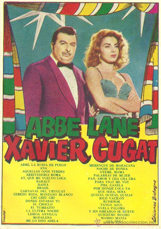 Catalogues de Musique: CANCIONERO ABBE LANE XAVIER CUGAR &iexcl;Ay que me vuelvo loca! A&Ntilde;O 1959 @ COMO NUEVO
