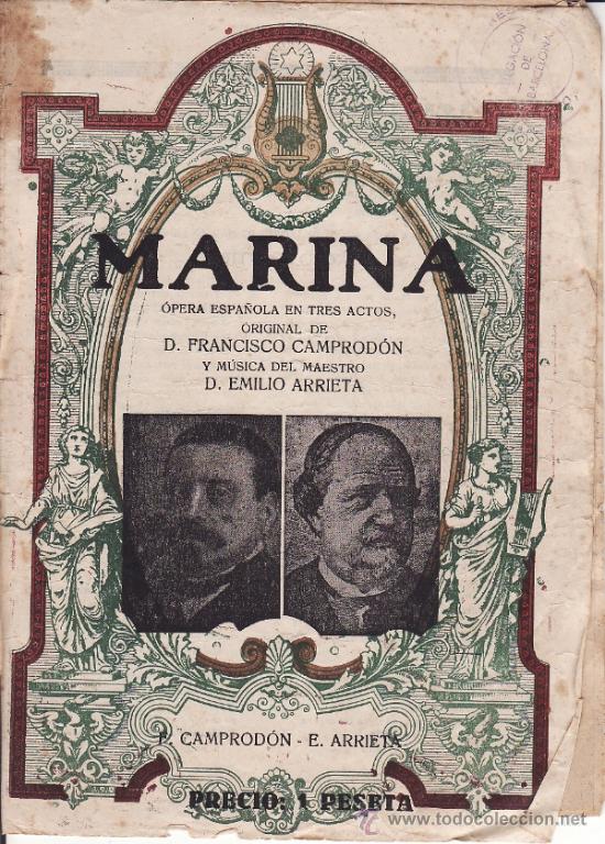 Cat&aacute;logos de M&uacute;sica: MARINA DE D.FRANCISCO CAMPROD&Oacute;N Y M&Uacute;SICA DE EMILIO ARRIETA