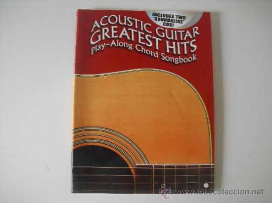 Cat&aacute;logos de M&uacute;sica: libro + 2CDs para aprender a tocar la guitarra ac&uacute;stica. en Ingles.Acoustic Guitar Greatest Hits