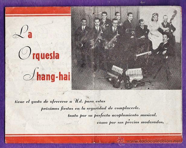 Cat&aacute;logos de M&uacute;sica: folleto - publicidad artistica musical - orquesta shang-hai y pepita ciura - a&ntilde;os 40