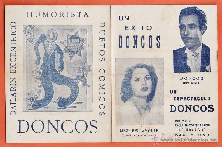 Cat&aacute;logos de M&uacute;sica: folleto - publicidad artistica musical - musica y humor - mery bellamonte y doncos - a&ntilde;os 40