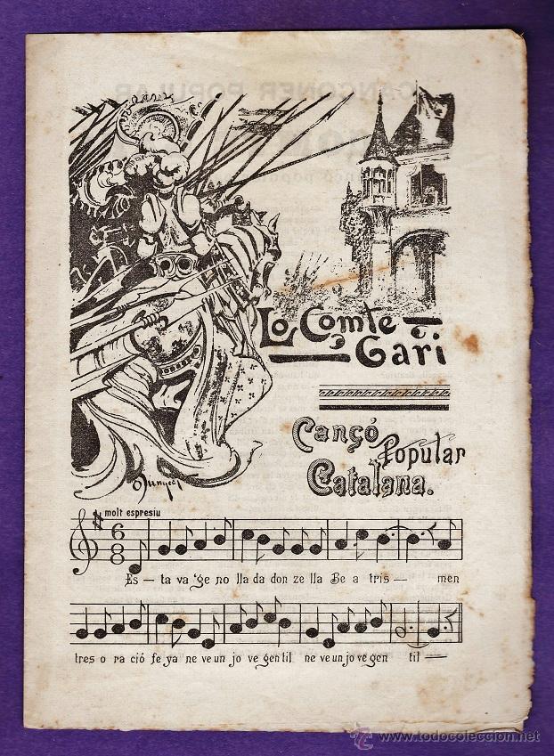 Catalogues de Musique: antiguo cancionero - lo comte gari - can&ccedil;o popular catalana - sin datos editor
