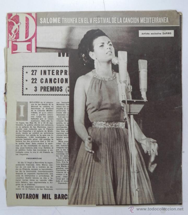 Cat&aacute;logos de M&uacute;sica: REVISTAS DISCOBOLO - A&Ntilde;O 1963 - SALOME TRIUNFA EN EL V FESTIVAL DE LA CANCION MEDITERRANEA - LA HIST