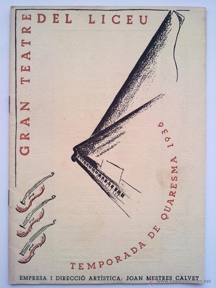 Catalogues de Musique: PROGRAMA, GRAN TEATRE DEL LICEU, CONCERT SIMFONIC CORAL, BARCELONA 1936, MERCEDES-BENZ, WESTINGHOUSE