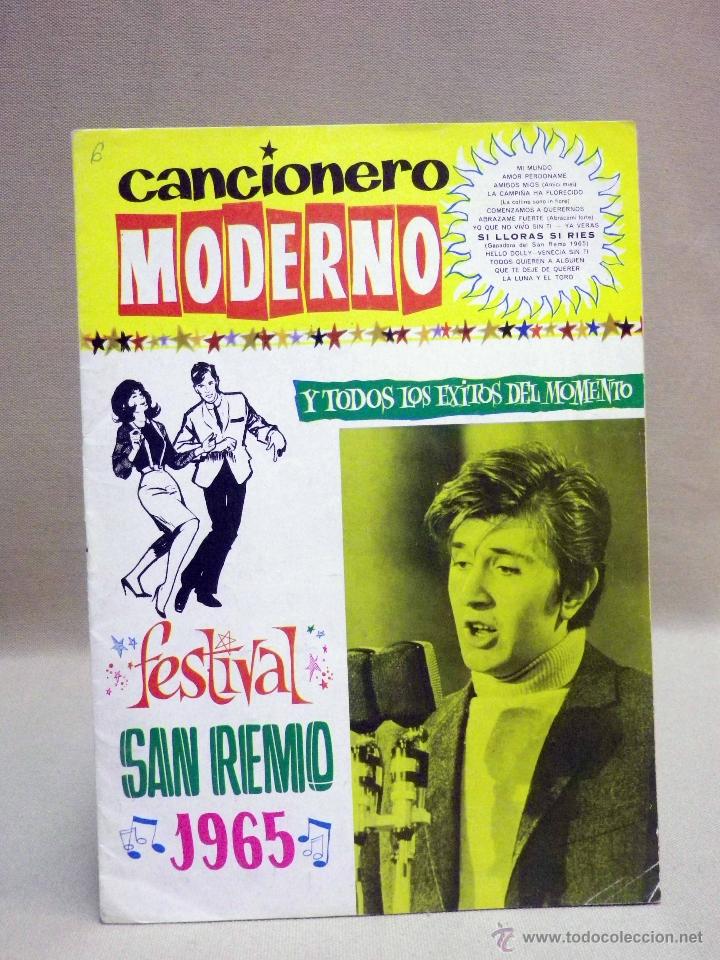 Cat&aacute;logos de M&uacute;sica: CANCIONERO MODERNO, N&ordm; 6, FESTIVAL SAN  REMO, 1965, EDICIONES ESTE