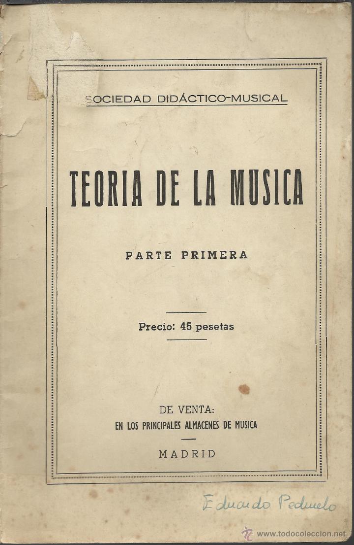Cat&aacute;logos de M&uacute;sica: antiguo libro de 1958 de la teoria de la musica