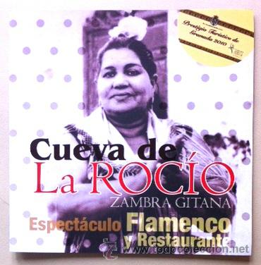 Cat&aacute;logos de M&uacute;sica: CUEVA DE LA ROC&Iacute;O, GRANADA - ZAMBRA GITANA - FOLLETO PUBLICITARIO