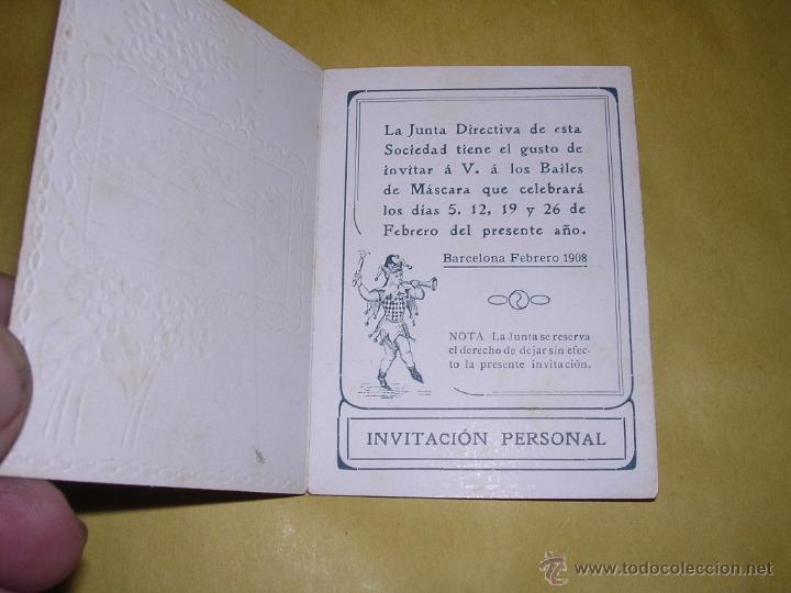 Cat&aacute;logos de m&uacute;sica: PROGRAMA DE BAILE - LA HECHICERA , BAILE DE MASCARAS BARCELONA 1908 - 2 PAG. - Foto 1