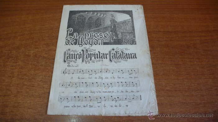 Catalogues de Musique: CAN&Ccedil;ONS POPULARS CATALANES APLEGADES PER AURELI CAPMANY. CAN&Ccedil;&Oacute; XII. LA PRES&Oacute; DE LLEYDA.