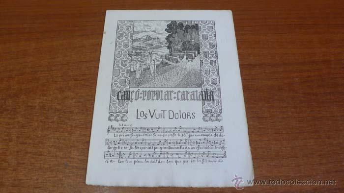Catalogues de Musique: CAN&Ccedil;ONS POPULARS CATALANES APLEGADES PER AURELI CAPMANY. CAN&Ccedil;&Oacute; LXXXIII. LOS VUIT DOLORS.