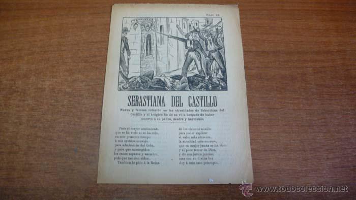 Cat&aacute;logos de M&uacute;sica: SEBASTIANA DEL CASTILLO. NUEVA Y FAMOSA RELACI&Oacute;N DE LAS ATROCIDADES DE SEBASTIANA DEL CASTILLO...