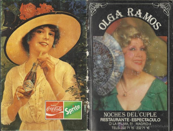 Cat&aacute;logos de M&uacute;sica: ANTIGUO CANCIONERO DE OLGA RAMOS PROPAGANDA DE  LAS NOCHES DEL CUPLE  VER FOTOS