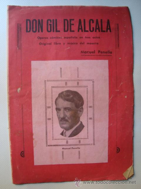 Cat&aacute;logos de M&uacute;sica: LIBRETO DE ZARZUELA - DON GIL DE ALCAL&Aacute; DE MANUEL PENELLA (A&Ntilde;OS 30). 8 P&Aacute;G. FOTOS.