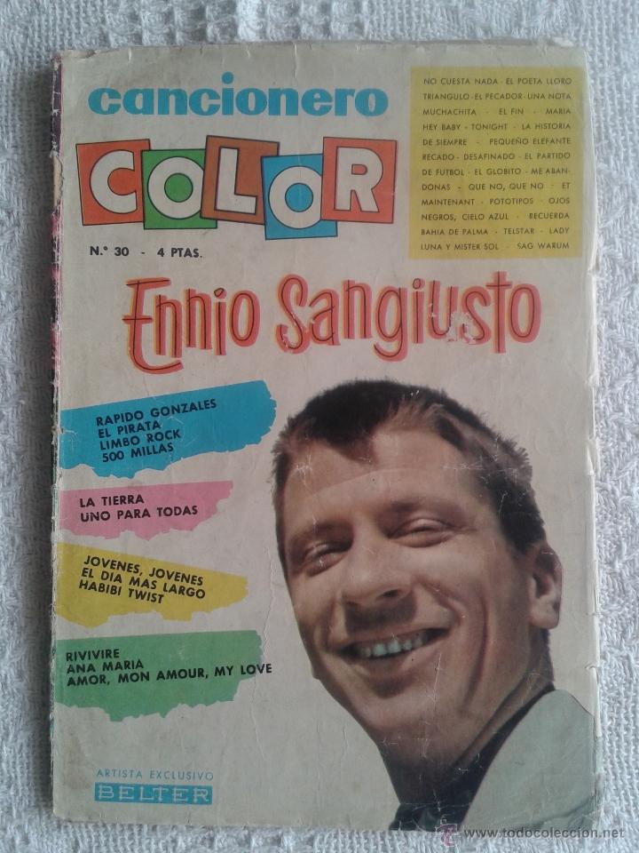 Catalogues de Musique: CANCIONERO ENNIO SANGIUSTO. COLOR EDICIONES BELTER. N&ordm; 30